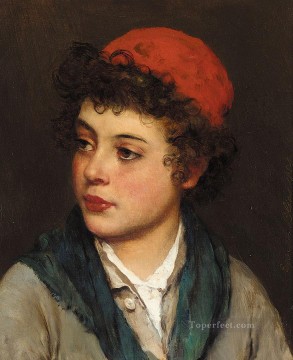  lady Oil Painting - von Portrait of a Boy lady Eugene de Blaas